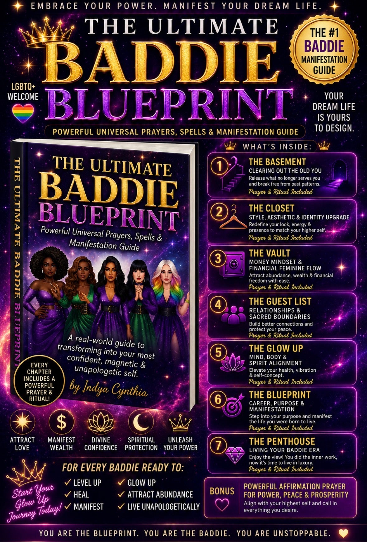 ✨ The Ultimate Baddie Blueprint: Self Love, Glow Up & Manifestation Guide | Affirmations, Prayers & Personal Growth Ebook